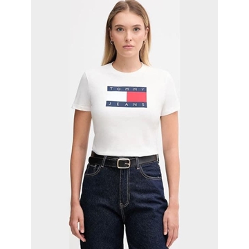 Camiseta TOMMY JEANS DW0DW22562 YBL ecru - Imagen 1