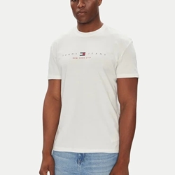 Camiseta Tommy Jeans Tjm Reg Flag Linear Ecru DM0DM21911 YBL - Imagen 1