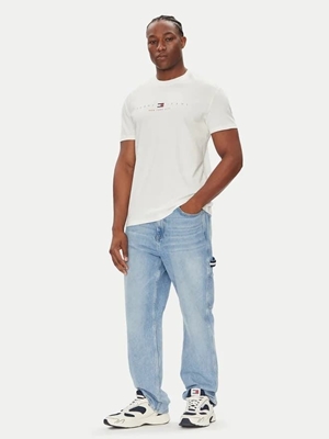 Camiseta Tommy Jeans Tjm Reg Flag Linear Ecru DM0DM21911 YBL - Imagen 2