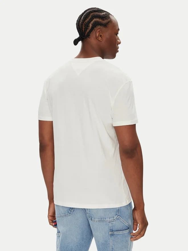 Camiseta Tommy Jeans Tjm Reg Flag Linear Ecru DM0DM21911 YBL - Imagen 3