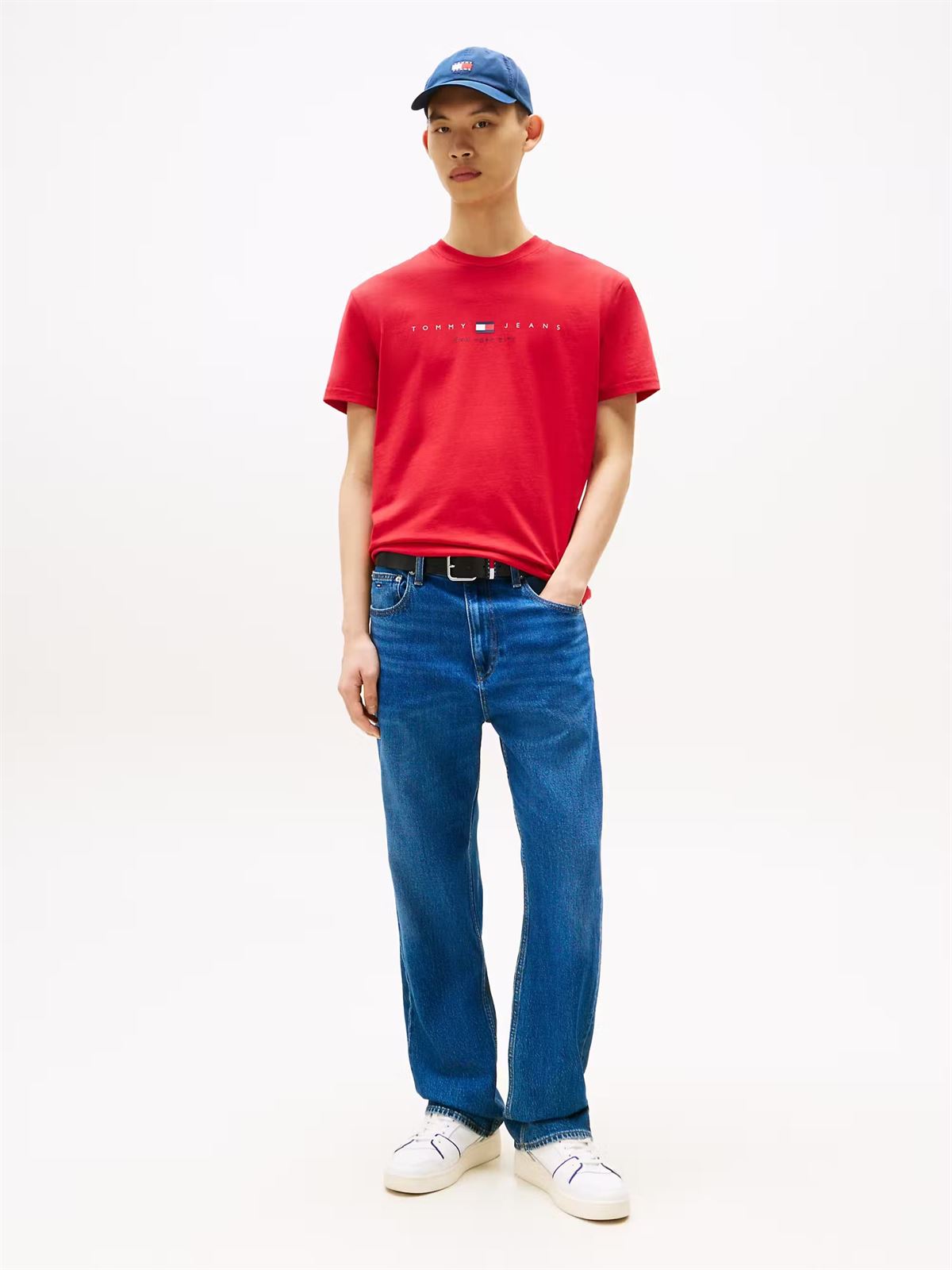 Camiseta Tommy Jeans Tjm Reg Flag Linear Sapphire Red DM0DM21911 XLE - Imagen 4