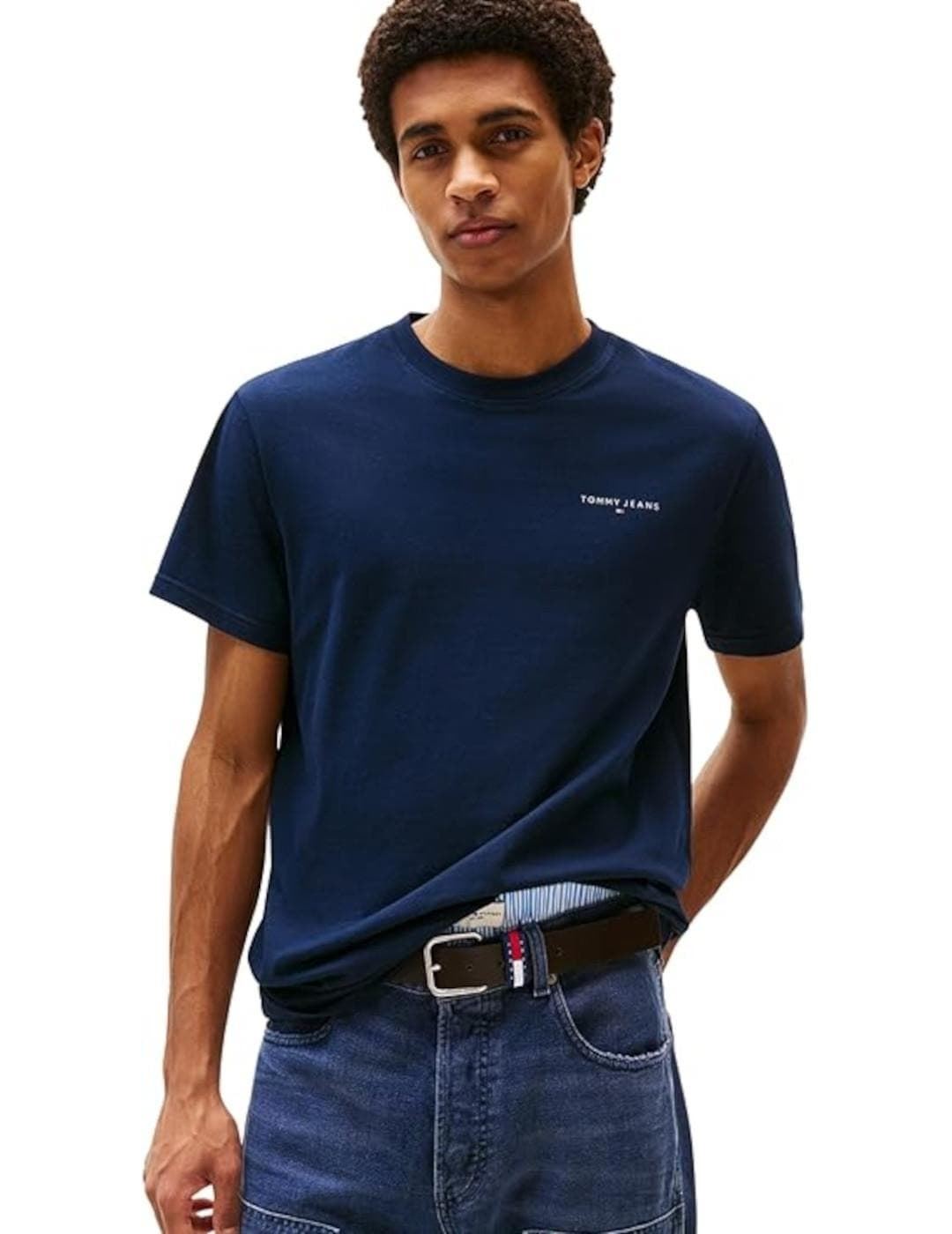 Camiseta Tommy Jeans Tjm Slim Linear Chest Dark Night Navy DM0DM21780 C1G - Imagen 1