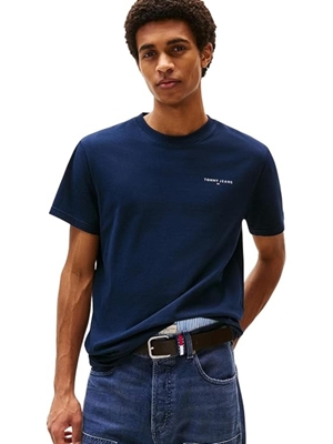Camiseta Tommy Jeans Tjm Slim Linear Chest Dark Night Navy DM0DM21780 C1G - Imagen 1