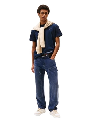 Camiseta Tommy Jeans Tjm Slim Linear Chest Dark Night Navy DM0DM21780 C1G - Imagen 2