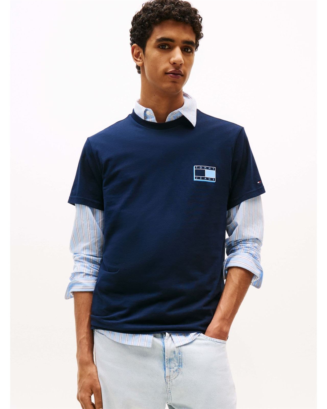 Camiseta Tommy Jeans Tjm Slim Pop Dark Night Navy DM0DM21577 C1G - Imagen 1