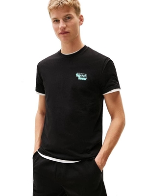 Camiseta Tommy Jeans Tjm Slim Stack Logo Black DM0DM21539 BDS - Imagen 1
