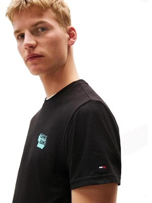 Camiseta Tommy Jeans Tjm Slim Stack Logo Black DM0DM21539 BDS - Imagen 2