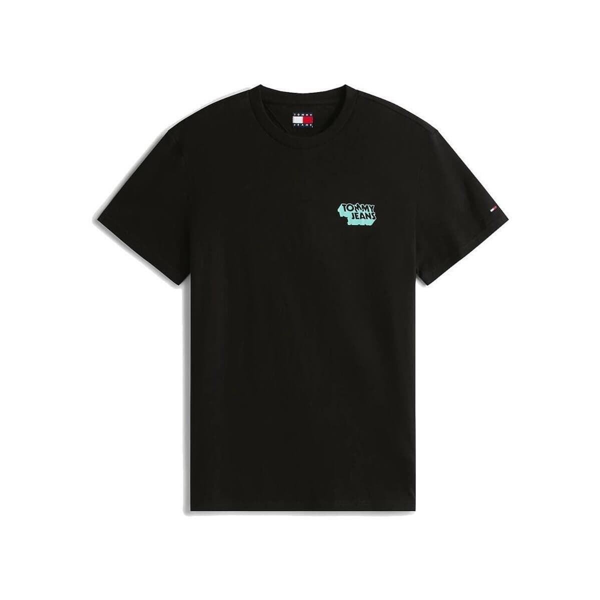 Camiseta Tommy Jeans Tjm Slim Stack Logo Black DM0DM21539 BDS - Imagen 4