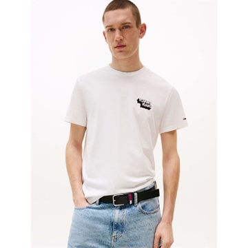 Camiseta Tommy Jeans Tjm Slim Stack Logo Ecru DM0DM21539 YBL - Imagen 1