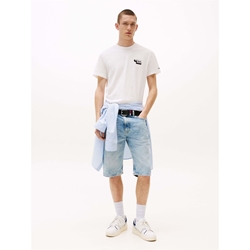 Camiseta Tommy Jeans Tjm Slim Stack Logo Ecru DM0DM21539 YBL - Imagen 2