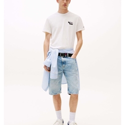 Camiseta Tommy Jeans Tjm Slim Stack Logo Ecru DM0DM21539 YBL - Imagen 2