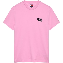 Camiseta Tommy Jeans Tjm Slim Stack Logo Tee Ext Carnival Pink DM0DM21539 U06 - Imagen 1