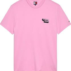 Camiseta Tommy Jeans Tjm Slim Stack Logo Tee Ext Carnival Pink DM0DM21539 U06 - Imagen 1