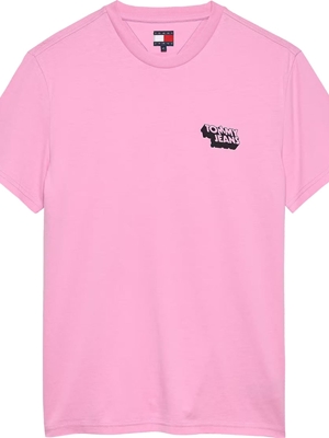 Camiseta Tommy Jeans Tjm Slim Stack Logo Tee Ext Carnival Pink DM0DM21539 U06 - Imagen 1