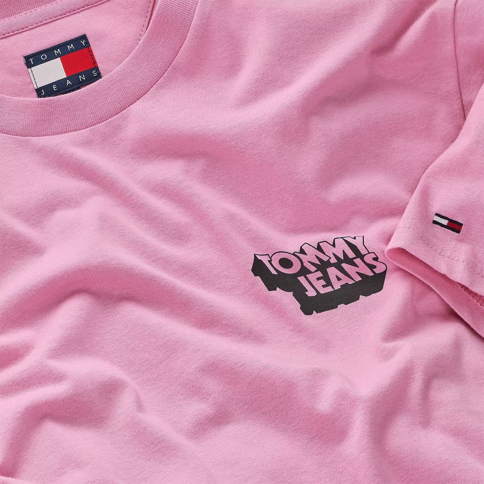 Camiseta Tommy Jeans Tjm Slim Stack Logo Tee Ext Carnival Pink DM0DM21539 U06 - Imagen 7