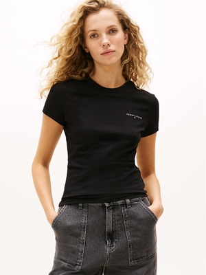 Camiseta Tommy Jeans Tjw Slim Linear SS Tee Ext DW0DW21164 BDS - Imagen 1