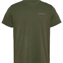 Camiseta Verde Tommy Jeans Slim Linear Chest See TEE Ext Fatigue Green - Imagen 1