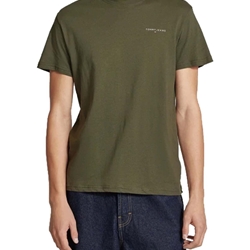 Camiseta Verde Tommy Jeans Slim Linear Chest See TEE Ext Fatigue Green - Imagen 2