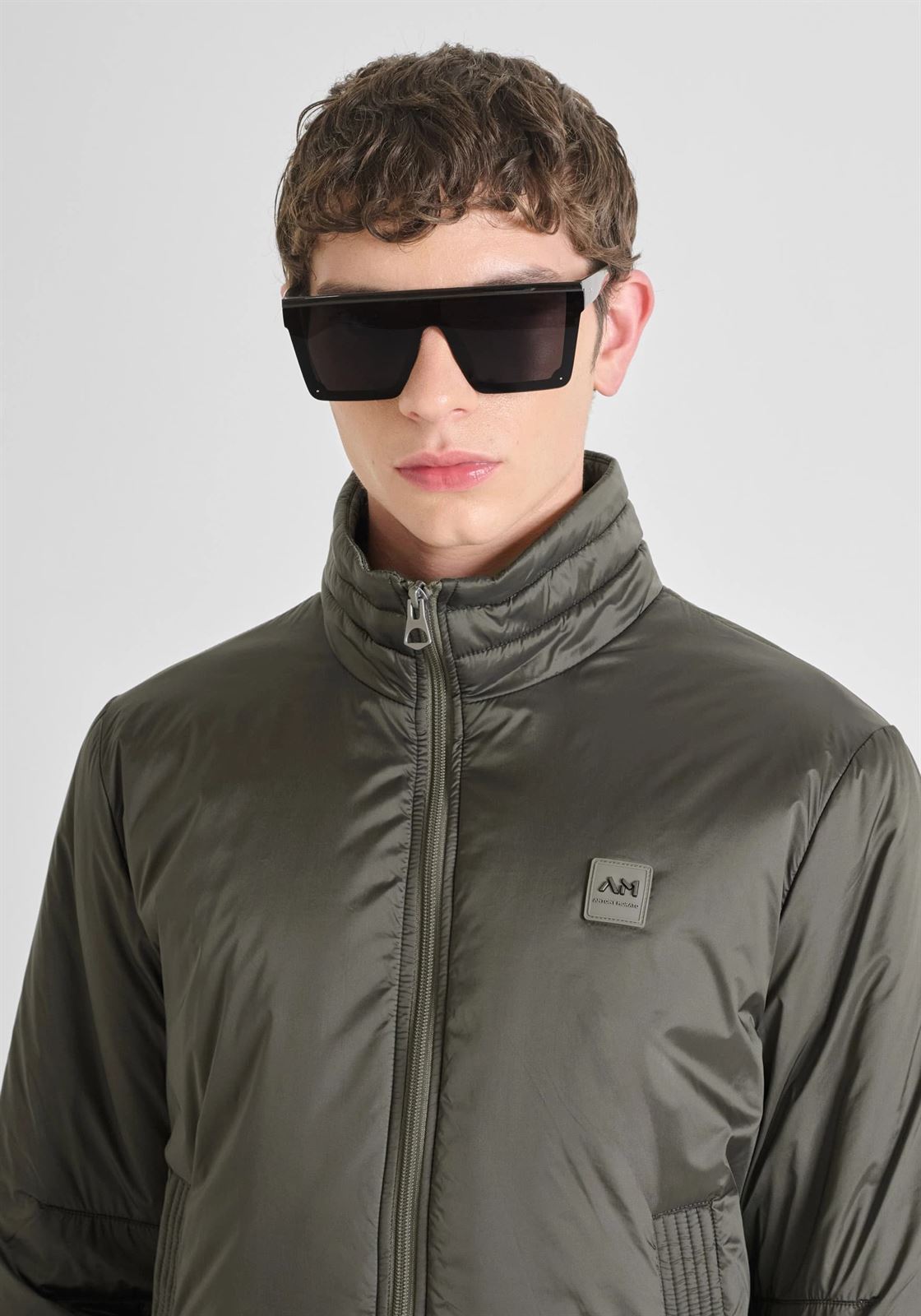 Cazadora Antony Morato Regular Fit in Nylon Verde Militar Oscuro MMCO00946 FA600275 4089 - Imagen 4