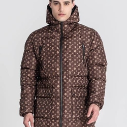 Cazadora Gianni Kavanagh Brown Logomania Puffer Coat GKM006999 - Imagen 2