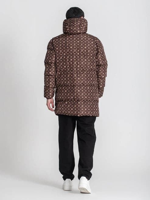 Cazadora Gianni Kavanagh Brown Logomania Puffer Coat GKM006999 - Imagen 5