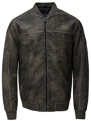 Cazadora Salsa Jeans Hooded Fake Leather Bombe Dark Brown 21010230 930 - Imagen 1