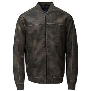 Cazadora Salsa Jeans Hooded Fake Leather Bombe Dark Brown 21010230 930 - Imagen 1