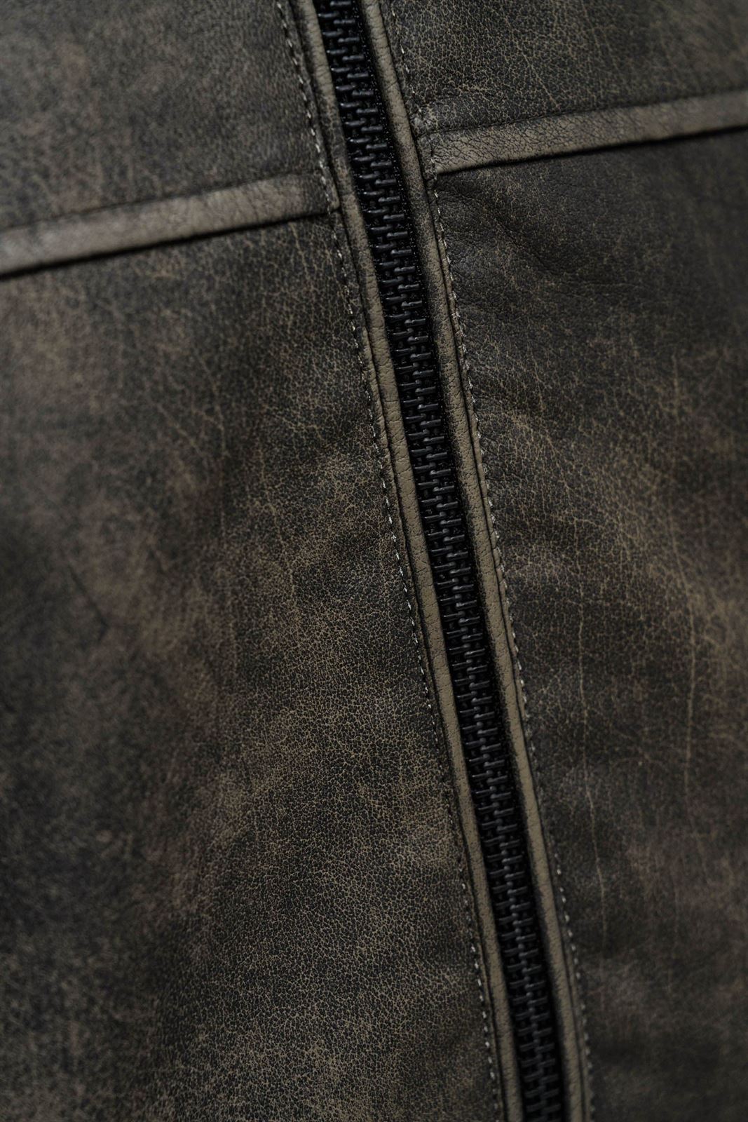 Cazadora Salsa Jeans Hooded Fake Leather Bombe Dark Brown 21010230 930 - Imagen 6