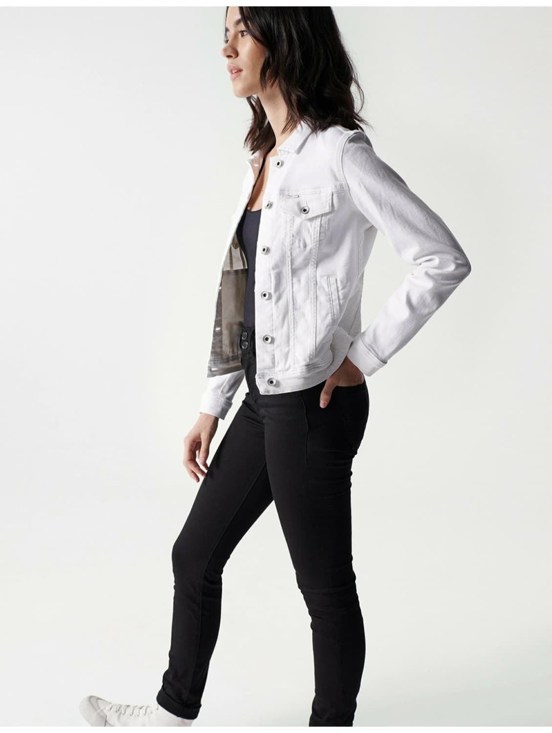 Cazadora Salsa Jeans White 21009644 001 - Imagen 3