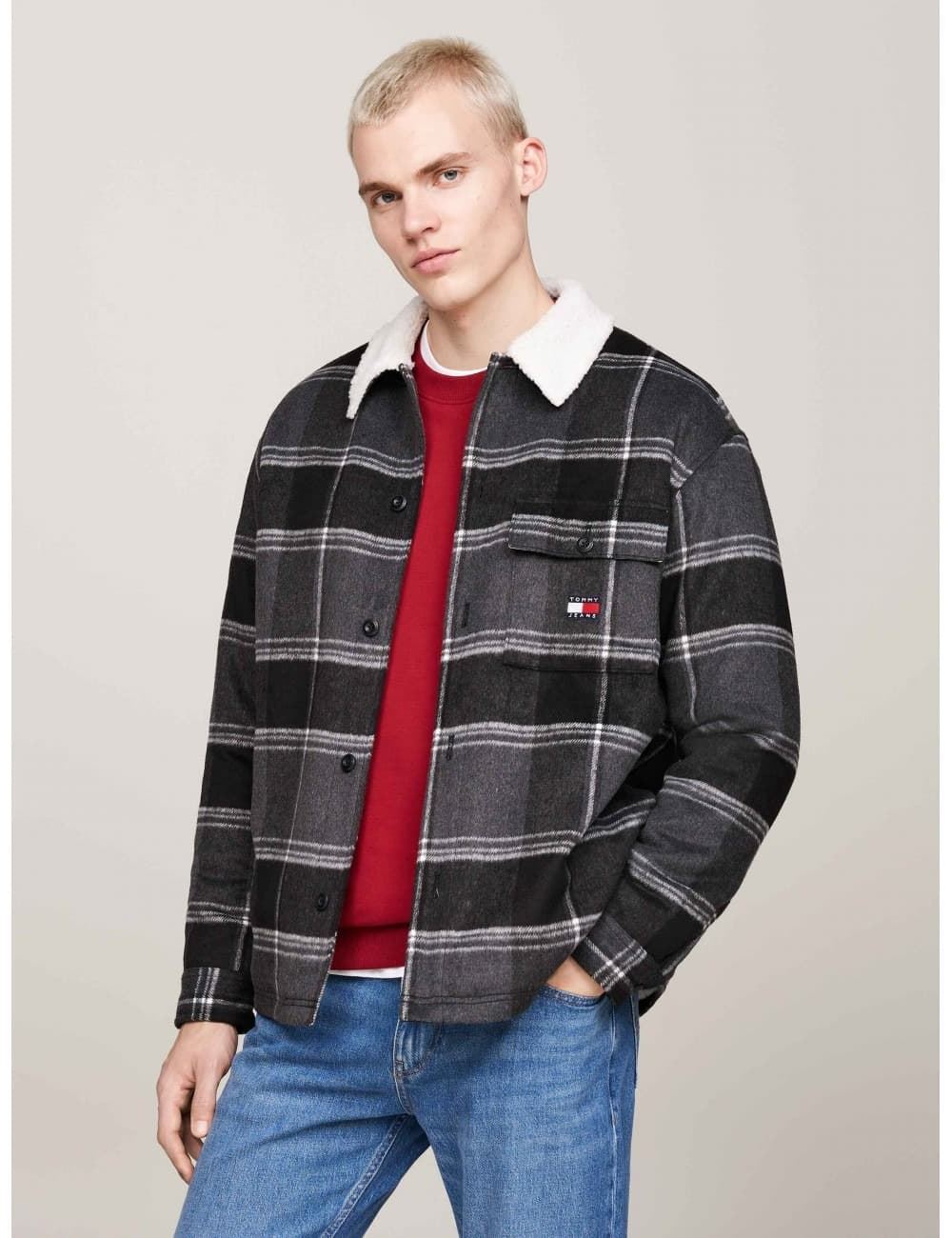 Cazadora Tommy Jeans DM0DM19652 BDS Black Check - Imagen 2