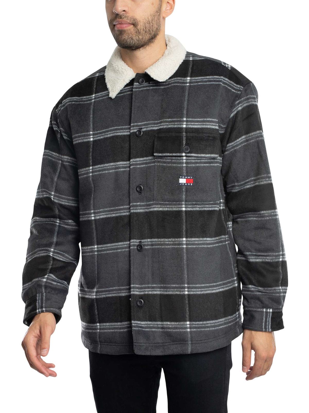 Cazadora Tommy Jeans DM0DM19652 BDS Black Check - Imagen 3