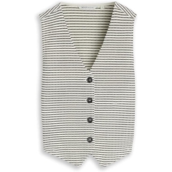 Chaleco-Blusa Tom Tailor White Black Knit Stripe 1051836 40392 - Imagen 1