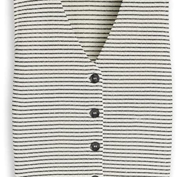 Chaleco-Blusa Tom Tailor White Black Knit Stripe 1051836 40392 - Imagen 1