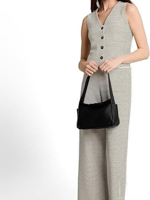 Chaleco-Blusa Tom Tailor White Black Knit Stripe 1051836 40392 - Imagen 2