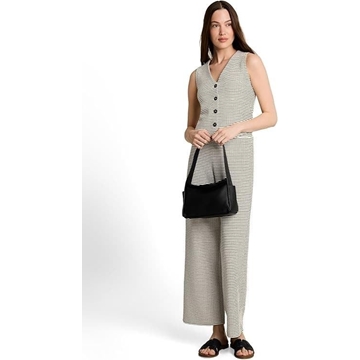 Chaleco-Blusa Tom Tailor White Black Knit Stripe 1051836 40392 - Imagen 2