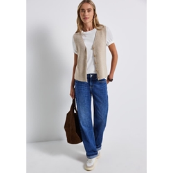 Chaleco Street One Cosy Ribbed Sleeveless Cardiga Morning Beige 254020 17072 - Imagen 2