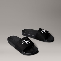 Chanclas CALVIN KLEIN YW0YW01967 0GM Slide Monogram Wn Logo CK Black/Bright White - Imagen 1