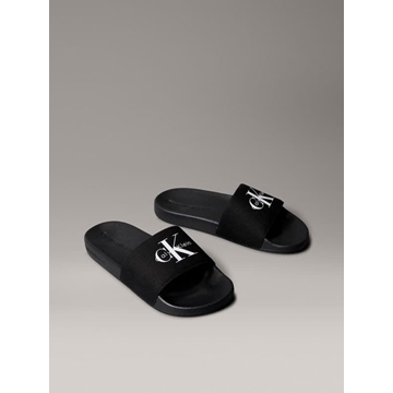 Chanclas CALVIN KLEIN YW0YW01967 0GM Slide Monogram Wn Logo CK Black/Bright White - Imagen 1