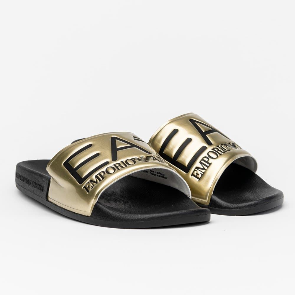 Chanclas EA7 Emporio Armani XCP001 XCC22 D467 shiny/ gold black - Imagen 1