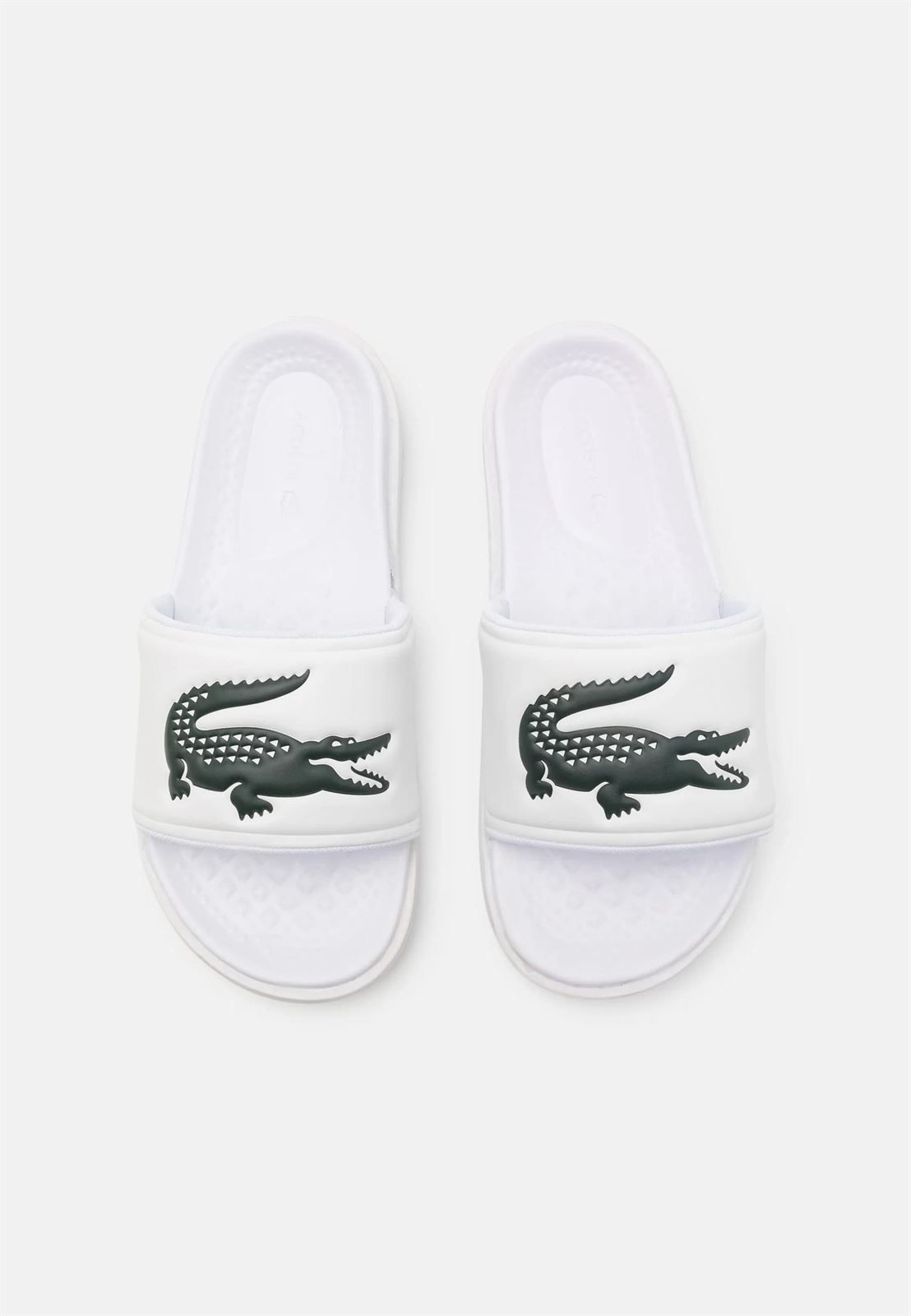 Chanclas Lacoste Serve Slide 43CMA0110 1R5 WHT/DK GRN - Imagen 1