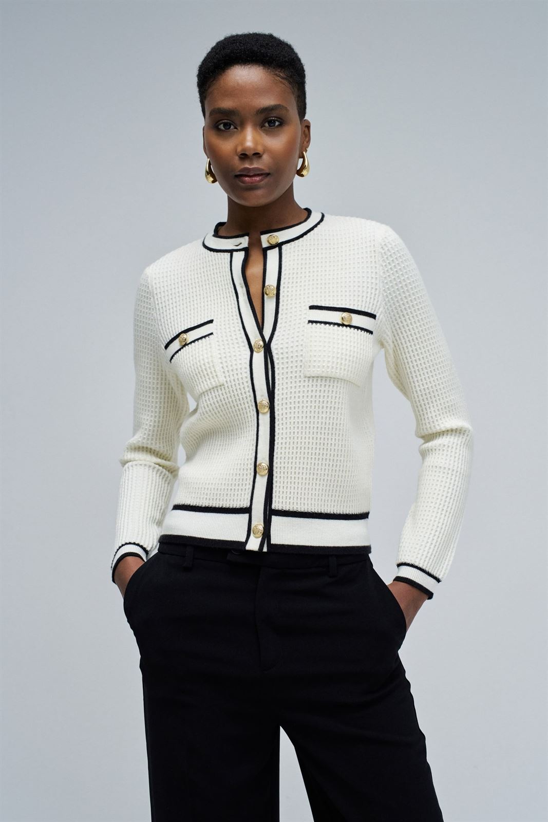 Chaqueta Salsa Jeans Chanel Style Light Pearl - Imagen 1