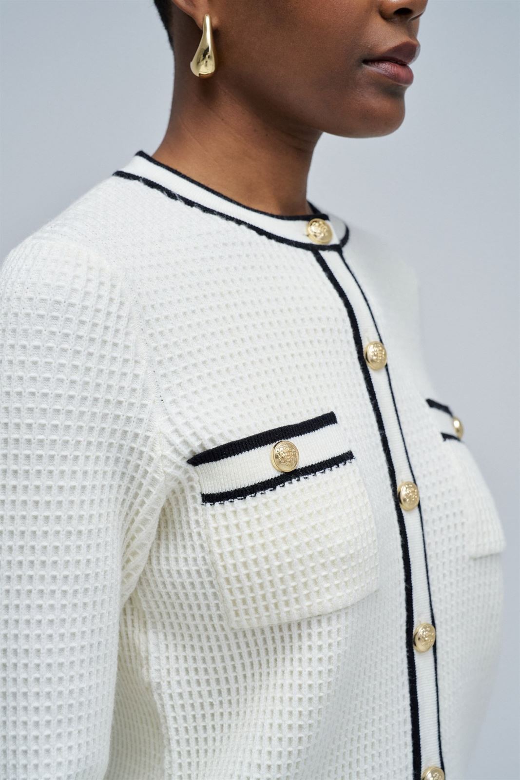 Chaqueta Salsa Jeans Chanel Style Light Pearl - Imagen 4