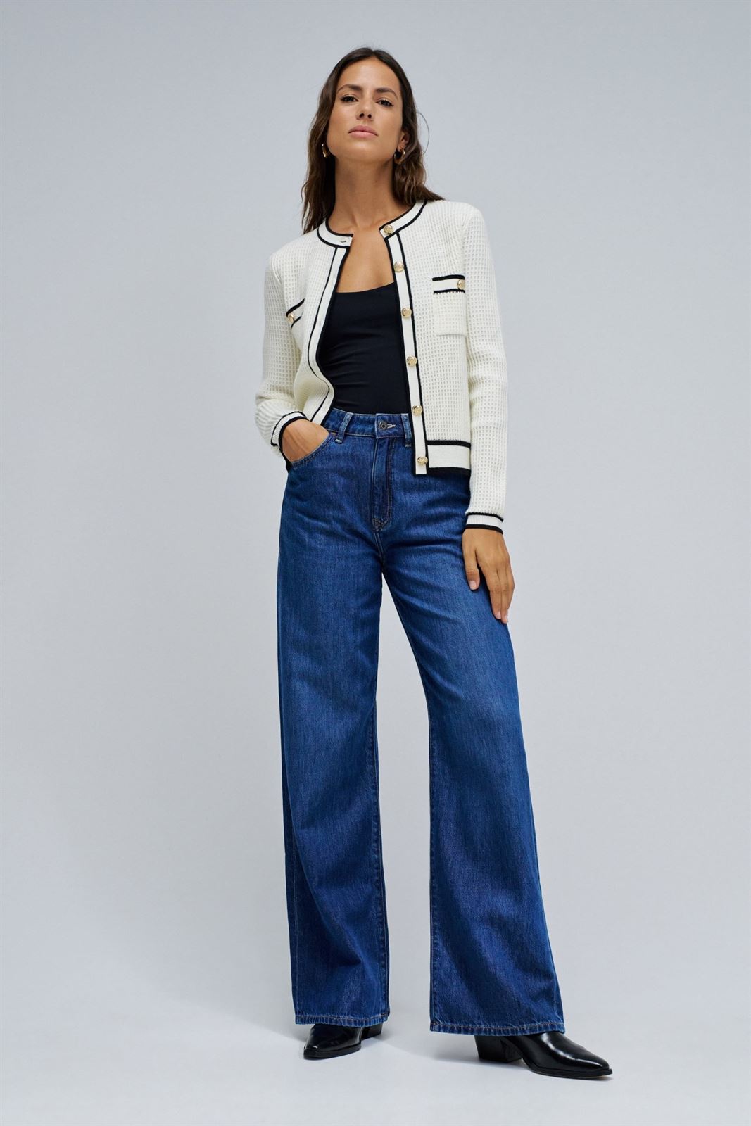 Chaqueta Salsa Jeans Chanel Style Light Pearl - Imagen 6