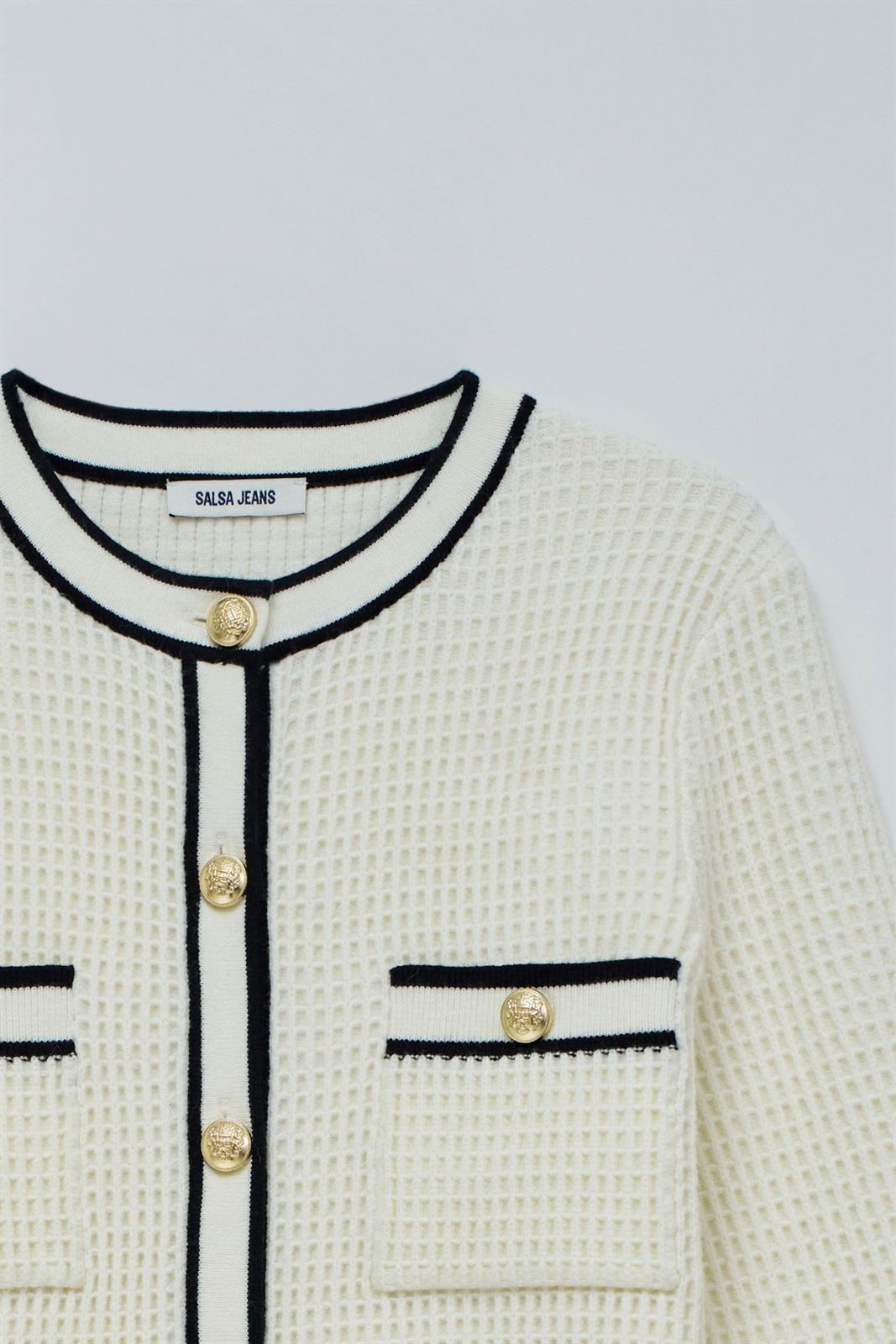 Chaqueta Salsa Jeans Chanel Style Light Pearl - Imagen 7