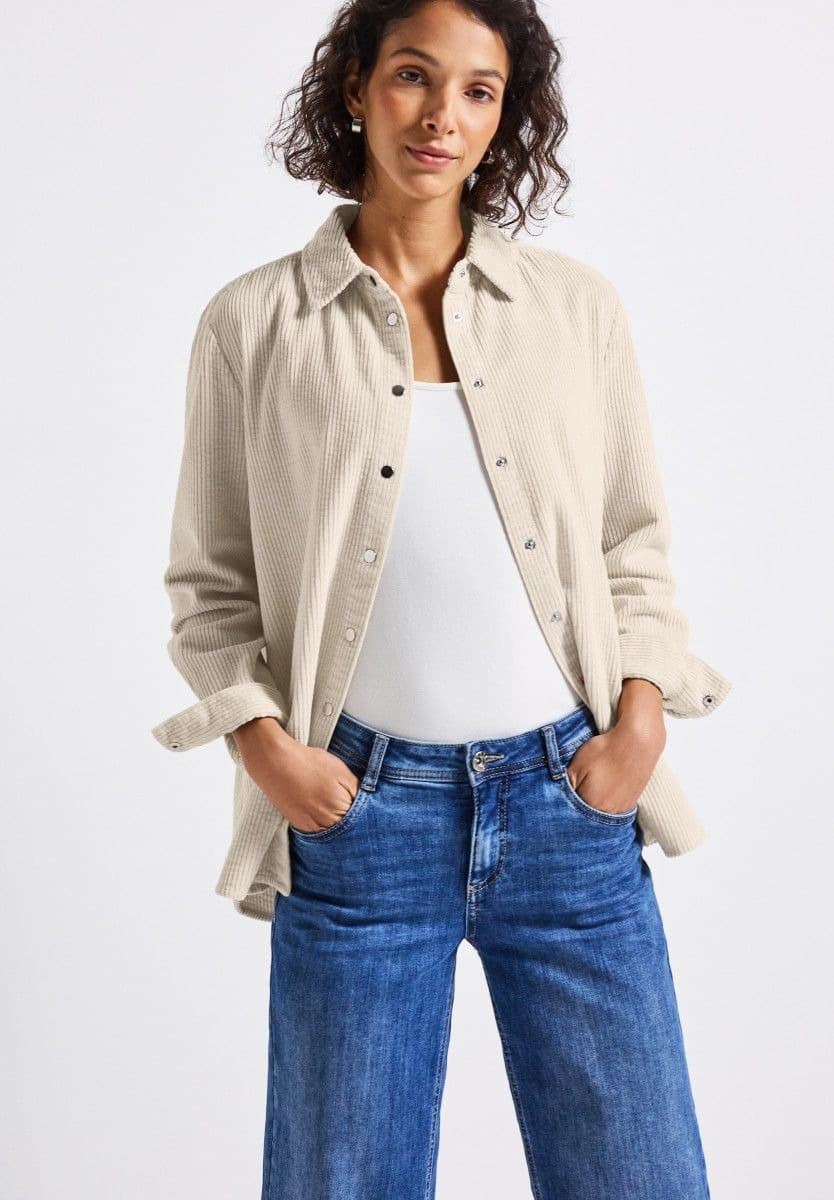 Chaqueta Street One Beige Coruroy Longblouse 345977 16916 - Imagen 2
