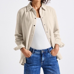 Chaqueta Street One Beige Coruroy Longblouse 345977 16916 - Imagen 2