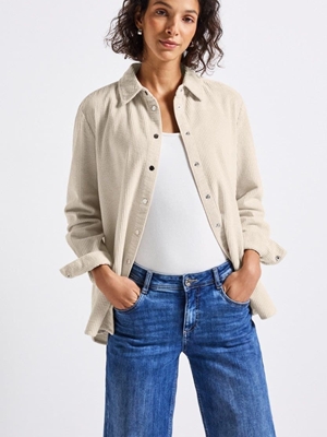 Chaqueta Street One Beige Coruroy Longblouse 345977 16916 - Imagen 2