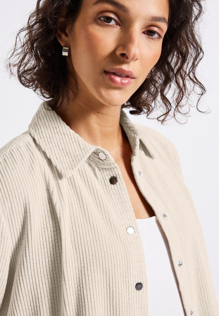 Chaqueta Street One Beige Coruroy Longblouse 345977 16916 - Imagen 6