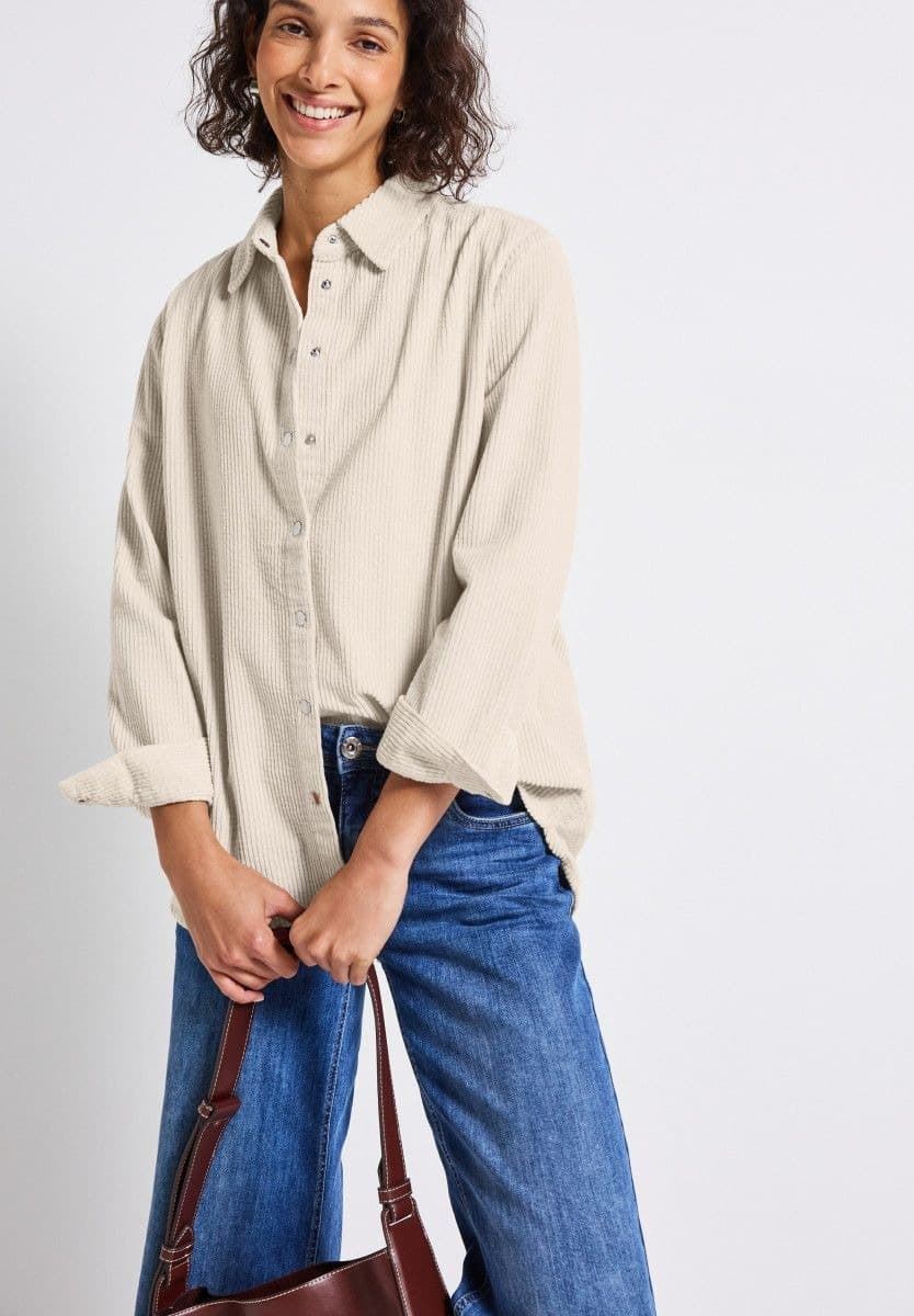 Chaqueta Street One Beige Coruroy Longblouse 345977 16916 - Imagen 7