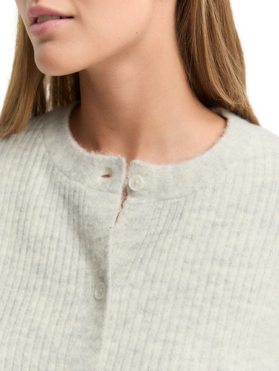 Chaqueta Tom Tailor Knit Cosy Rib Marble Beige Melange 1049062 10396 - Imagen 6
